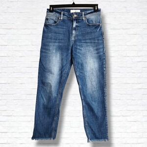 Kancan Darah High Rise Straight Leg Raw Hem Ankle Jeans Size 7/27